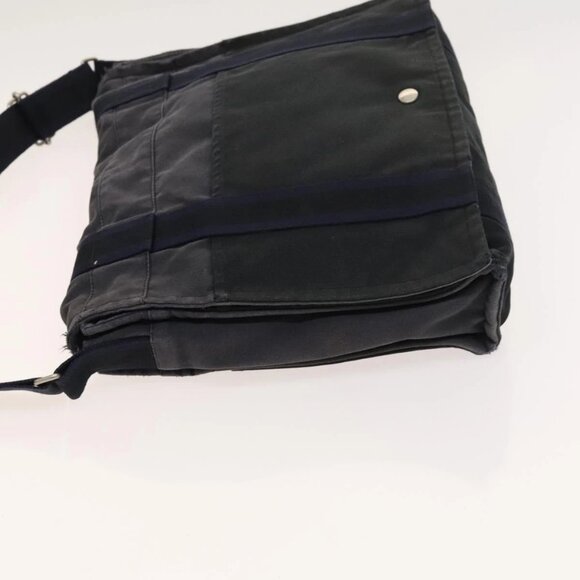 HERMES Fourre Tout Bassas MM Shoulder Bag Canvas Navy Auth bs25503 - Picture 6 of 16